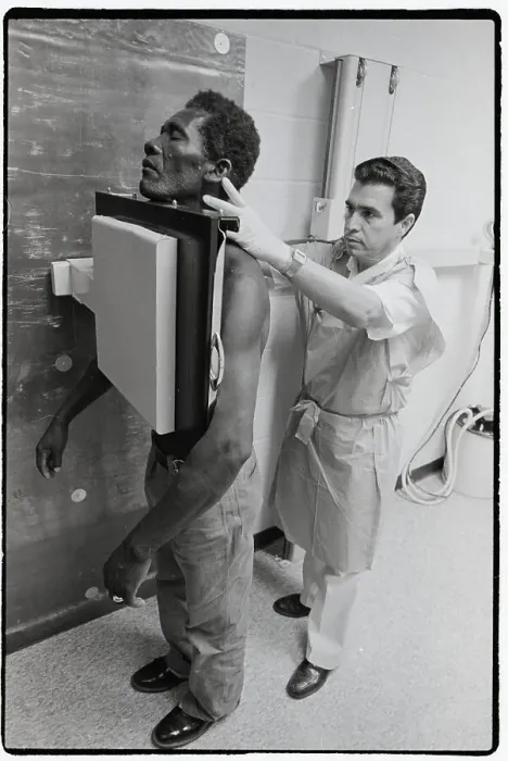 Framed Print : Haitian Refugee Readied For X-Ray Framed Print : Haitian Refugee Readied For X-Ray