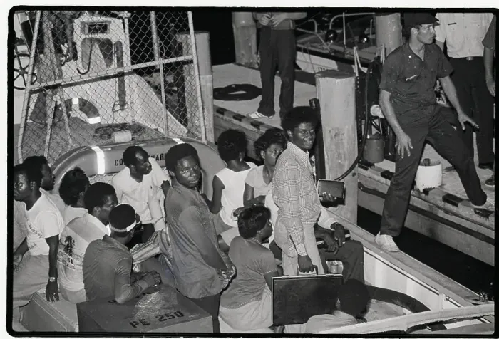 Framed Print : Haitian Refugees Landing in Miami Framed Print : Haitian Refugees Landing in Miami
