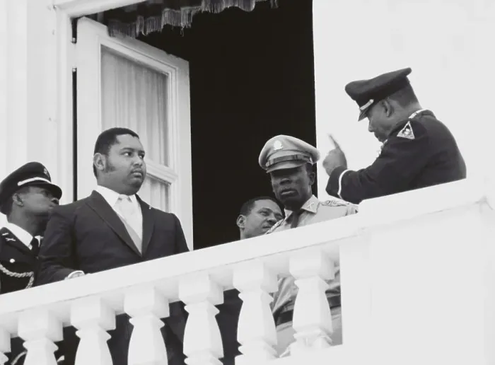 Framed Print : Haiti's Teenage President Conversing with Older Military Leader Framed Print : Haiti's Teenage President Conversing with Older Military Leader