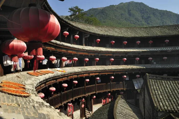Framed Print : Hakka Tulou traditional Chinese housing, Fujian Framed Print : Hakka Tulou traditional Chinese housing, Fujian