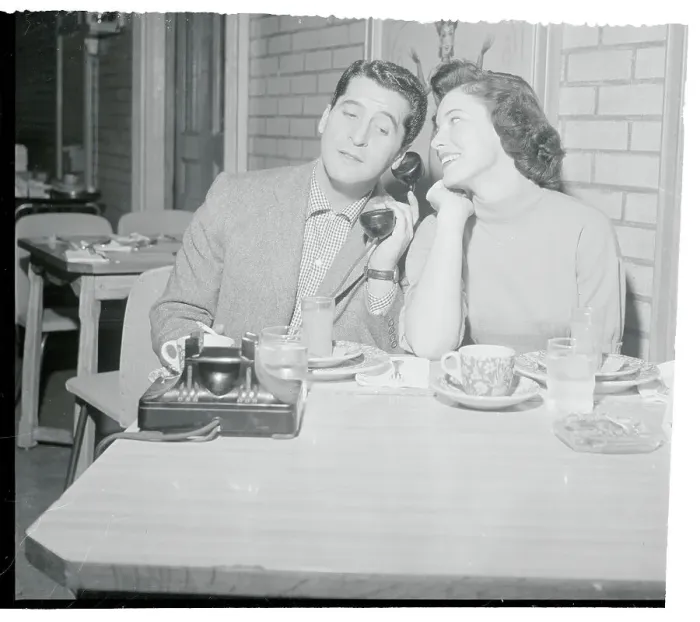 Framed Print : Hal March and Candy Toxton Sitting at Dinner Table Framed Print : Hal March and Candy Toxton Sitting at Dinner Table
