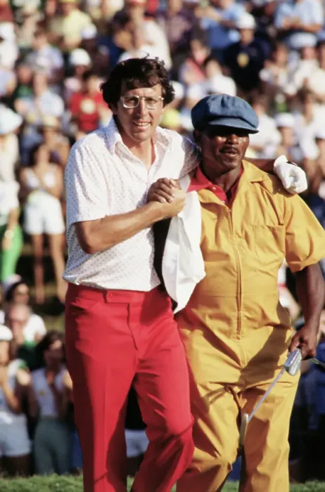Framed Print : Hale Irwin Hugging His Caddy Framed Print : Hale Irwin Hugging His Caddy