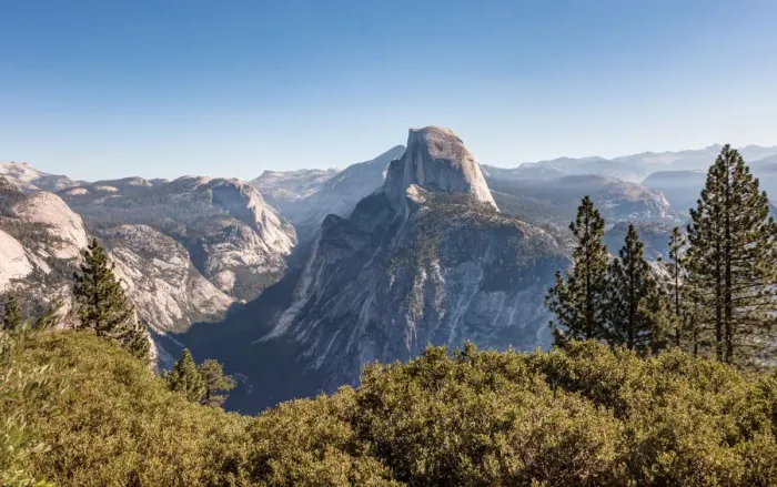 Framed Print : Half Dome. As viewed from Four Mile Trail