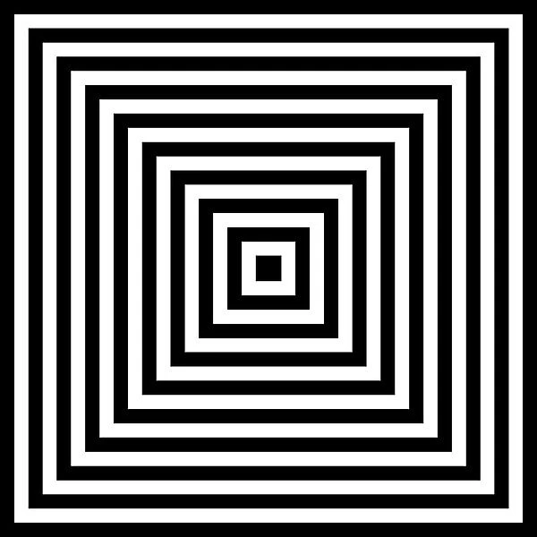 Halftone abstract background of concentric black and white squares