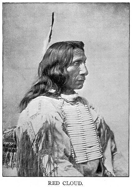 halftone print of Red Cloud, chief Oglala Lakota