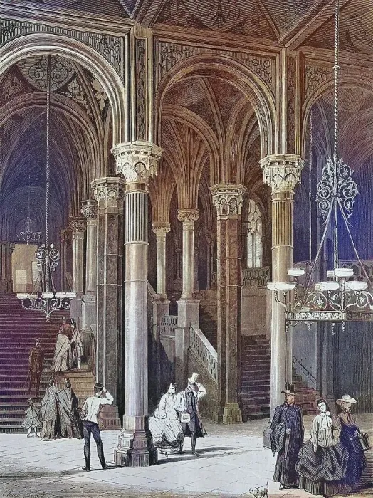 Framed Print : The Hall of the North Railway Station of Vienna, Austria, historical engraving, 1869, Historic, digitally restored reproduction from a 19th century original, coloured, exact date unknown Framed Print : The Hall of the North Railway Station of Vienna, Austria, historical engraving, 1869, Historic, digitally restored reproduction from a 19th century original, coloured, exact date unknown