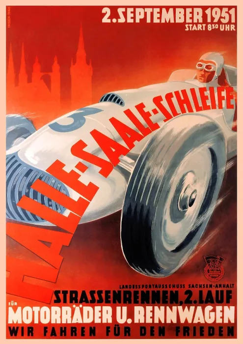 Framed Print : Halle Saale Schleife 1951 Framed Print : Halle Saale Schleife 1951