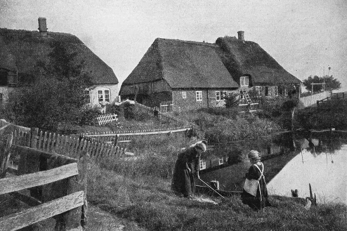 Framed Print : On the Hallig Oland in the North Frisian Wadden Sea, North Sea, Friesland, Germany, photo from 1895, Historic, digital reproduction of an original 19th century original, original date unknown Framed Print : On the Hallig Oland in the North Frisian Wadden Sea, North Sea, Friesland, Germany, photo from 1895, Historic, digital reproduction of an original 19th century original, original date unknown