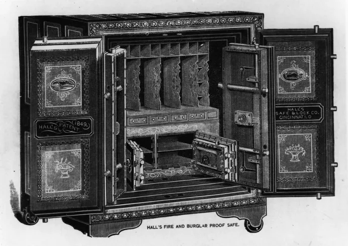 Framed Print : Halls Fire and Burglar Proof Safe