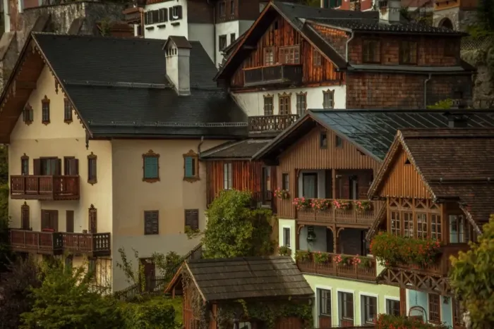 Framed Print : Hallstatt in Upper Austria, is a village in the Salzkammergut, a region in Austria