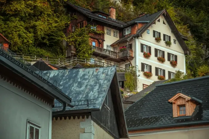 Framed Print : Hallstatt is a village in the Salzkammergut, a region in Austria Framed Print : Hallstatt is a village in the Salzkammergut, a region in Austria