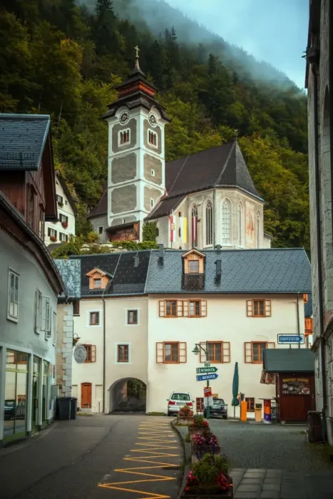 Framed Print : Hallstatt is a village in the Salzkammergut, a region in Austria Framed Print : Hallstatt is a village in the Salzkammergut, a region in Austria