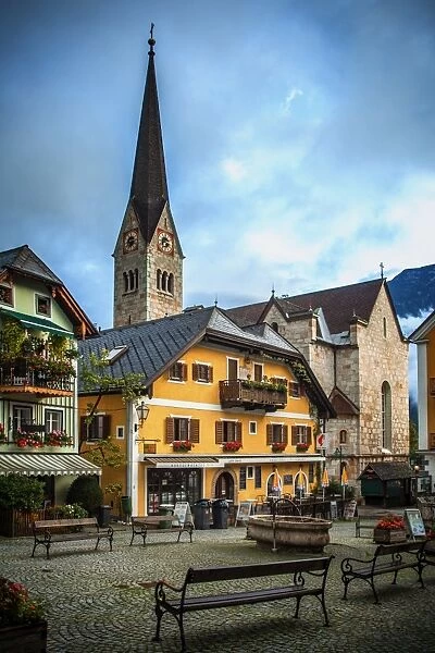Hallstatt cathedral and town