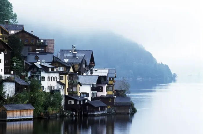 Framed Print : Hallstatt, Hallstatter See, Salzkammergut, Austria, Europe