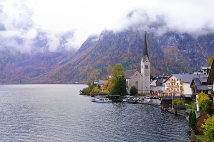 Framed Print : Hallstatt Lake and Church of St. Mary the Virgin Framed Print : Hallstatt Lake and Church of St. Mary the Virgin