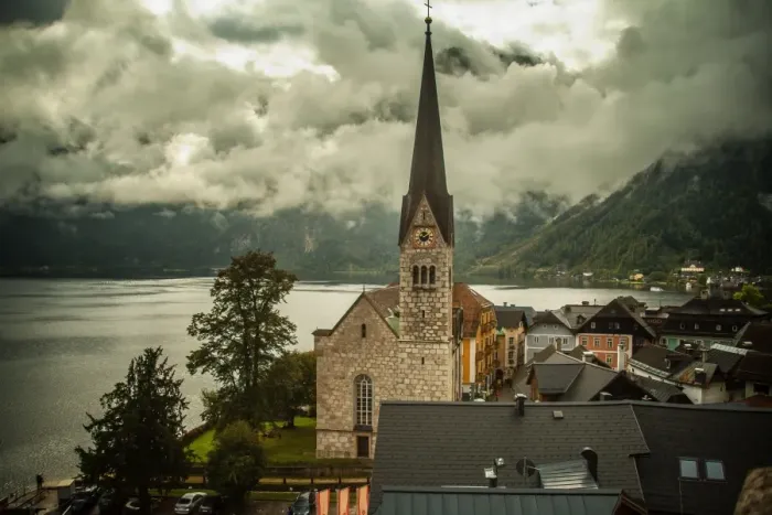 Framed Print : Hallstatt Village and Lake Framed Print : Hallstatt Village and Lake