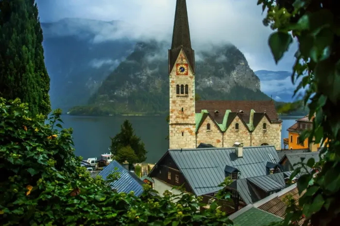 Framed Print : Hallstatt Village and Lake Framed Print : Hallstatt Village and Lake