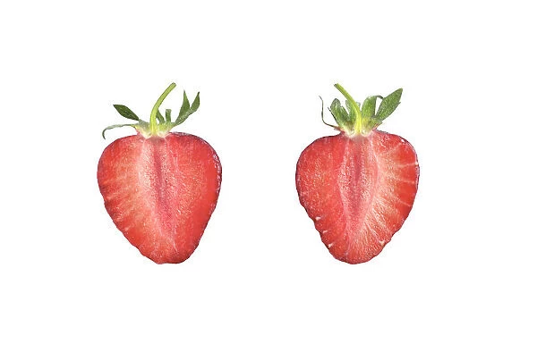 Halved Strawberry -Fragaria-