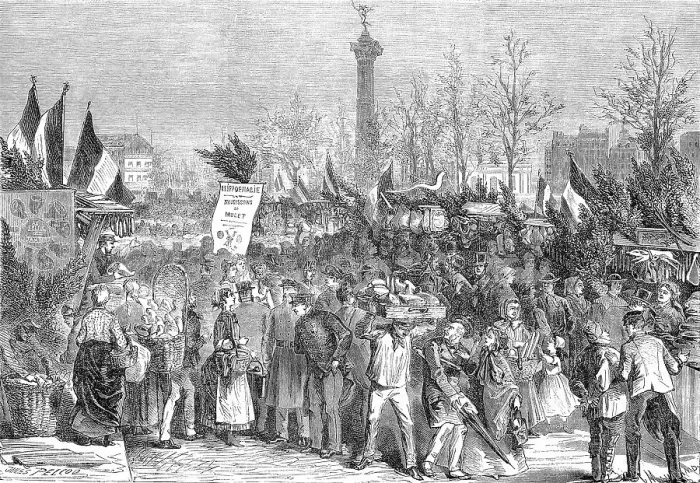 Framed Print : Ham Market on Boulevard Bourdon, 1869, Paris, France, Historic, digitally restored reproduction of an original 19th century painting, exact original date unknown Framed Print : Ham Market on Boulevard Bourdon, 1869, Paris, France, Historic, digitally restored reproduction of an original 19th century painting, exact original date unknown