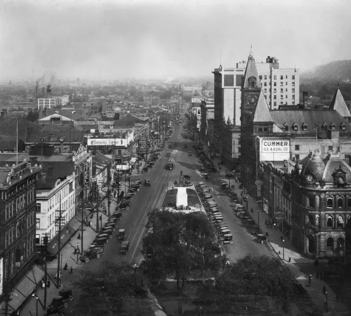 Framed Print : Hamilton. circa 1920: A street in Hamilton, a city in Ontario, Canada Framed Print : Hamilton. circa 1920: A street in Hamilton, a city in Ontario, Canada