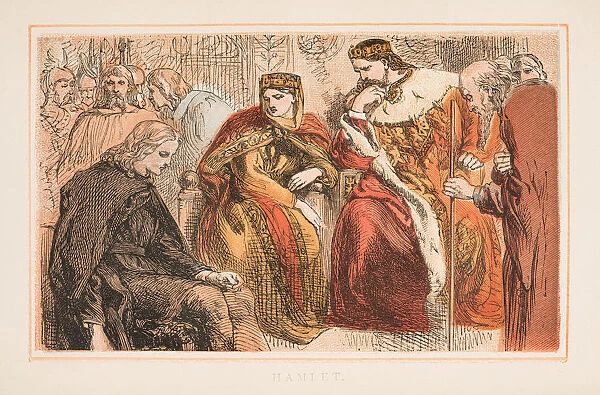 Hamlet by Shakespeare engraving 1870
