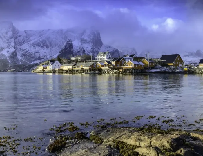 Framed Print : Hamnoy Fishing Village in Winter