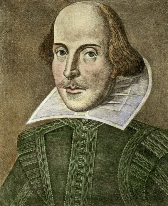 Framed Print : Hand-Colored Illustration of William Shakespeare after Martin Droeshout Framed Print : Hand-Colored Illustration of William Shakespeare after Martin Droeshout