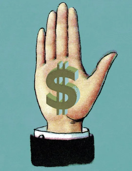 Framed Print : Hand With Dollar Sign on Palm Framed Print : Hand With Dollar Sign on Palm
