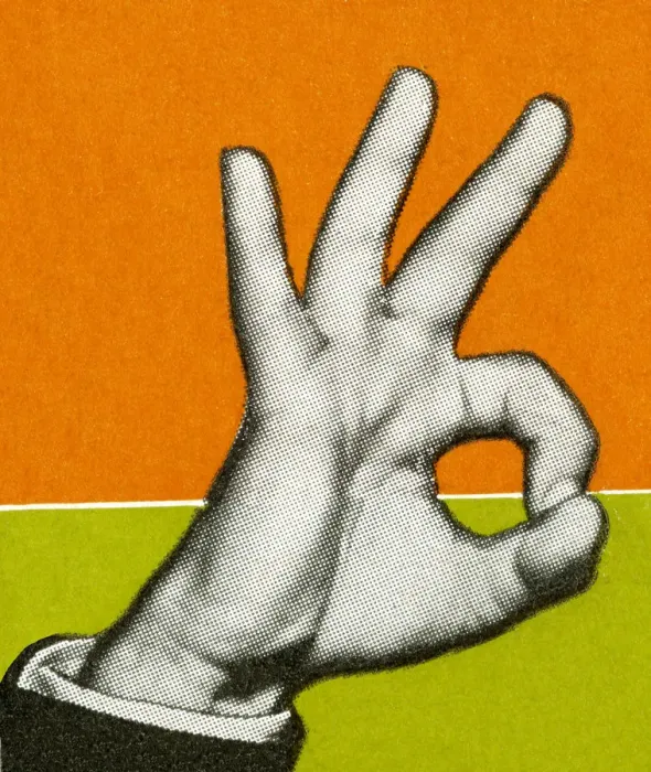 Framed Print : Hand Giving the ok Symbol Framed Print : Hand Giving the ok Symbol