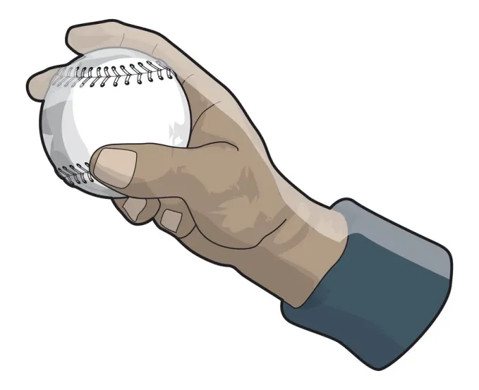 Framed Print : Hand holding baseball, two fingers placed over top of ball, fastball Framed Print : Hand holding baseball, two fingers placed over top of ball, fastball