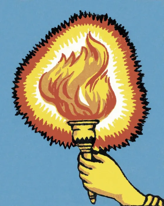 Framed Print : Hand Holding a Burning Torch Framed Print : Hand Holding a Burning Torch