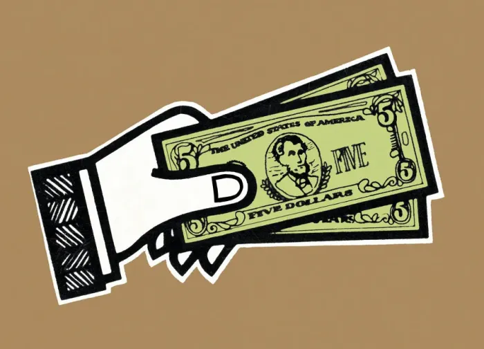 Framed Print : Hand Holding Cash Framed Print : Hand Holding Cash