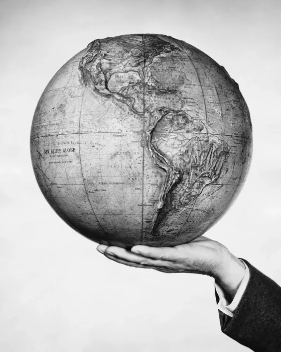 Framed Print : Hand holding globe Framed Print : Hand holding globe