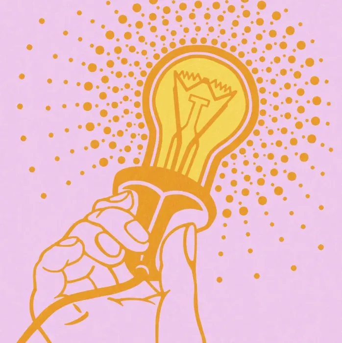 Framed Print : Hand Holding Lightbulb
