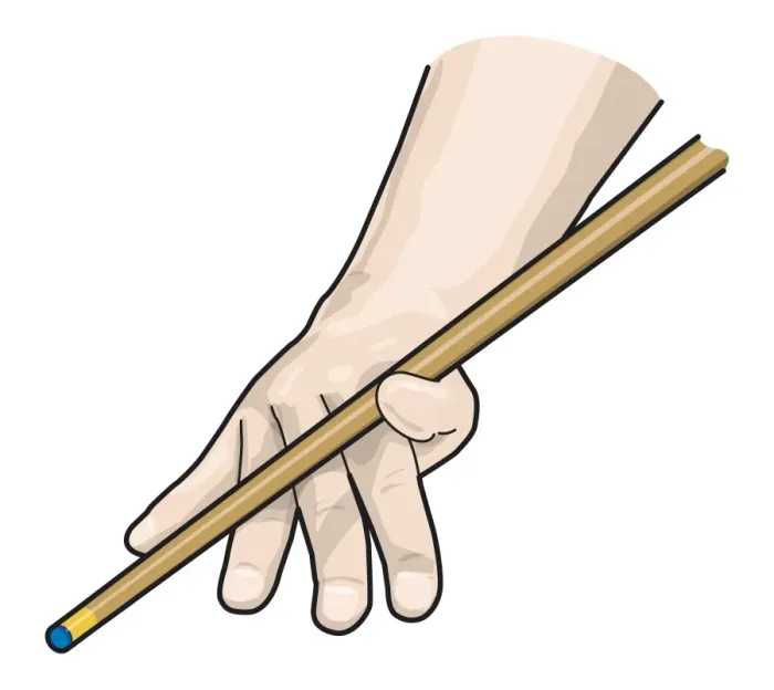 Framed Print : Hand holding snooker cue, open bridge Framed Print : Hand holding snooker cue, open bridge