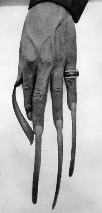 Framed Print : Hand with Long Fingernails Framed Print : Hand with Long Fingernails