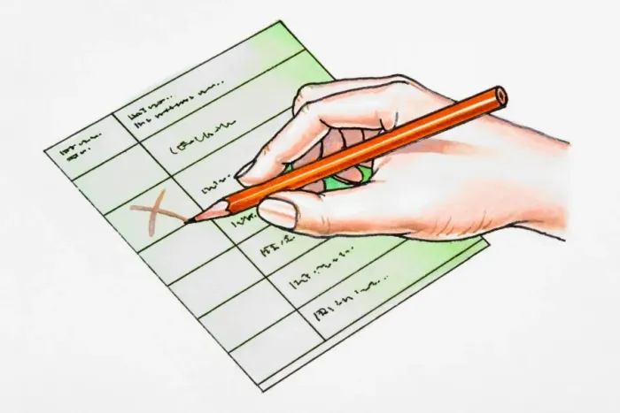 Framed Print : Hand making cross on ballot paper Framed Print : Hand making cross on ballot paper