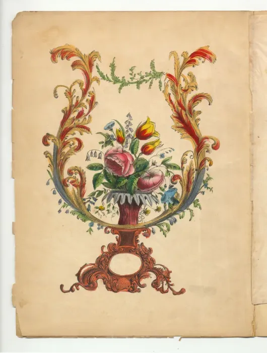 Framed Print : Handcolored Frontispiece Victorian Botanical Illustration Framed Print : Handcolored Frontispiece Victorian Botanical Illustration