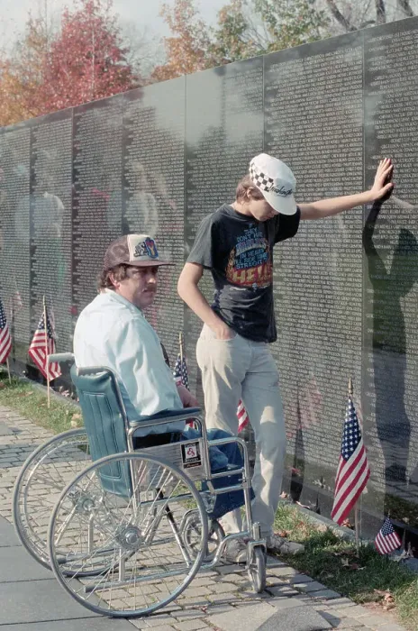 Framed Print : Handicapped Veteran At Vietnam Memorial Framed Print : Handicapped Veteran At Vietnam Memorial