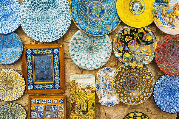 Handmade ceramics souvenirs in Amalfi, Italy