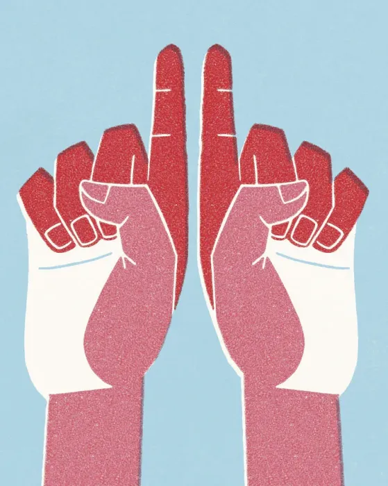 Framed Print : Two Hands Pointing Up