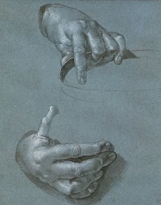 Framed Print : Hands. GERMANY - CIRCA 1600: Hands - Two studies Framed Print : Hands. GERMANY - CIRCA 1600: Hands - Two studies