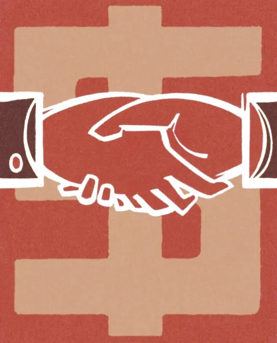 Framed Print : Handshake and Dollar Sign Framed Print : Handshake and Dollar Sign