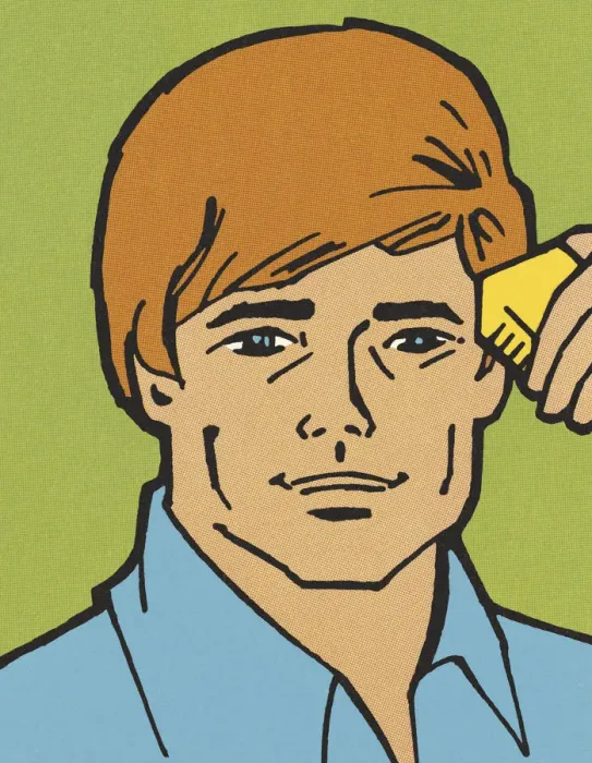 Framed Print : Handsome Man Combing His Hair Framed Print : Handsome Man Combing His Hair
