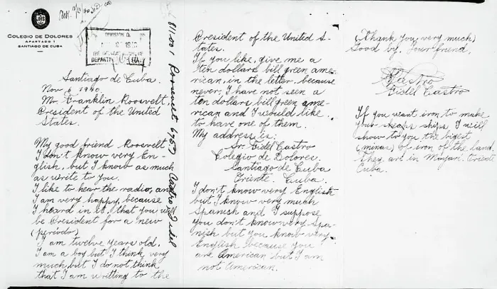Framed Print : Handwritten Correspondence by a Younger Fidel Castro Framed Print : Handwritten Correspondence by a Younger Fidel Castro
