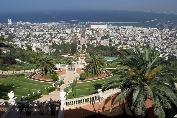 The Hanging Gardens of the Shrine of the Bap, Haifa, Israel, Middle East