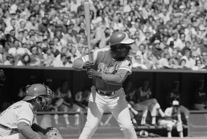 Framed Print : Hank Aaron at Bat Before 714th Home Run Framed Print : Hank Aaron at Bat Before 714th Home Run