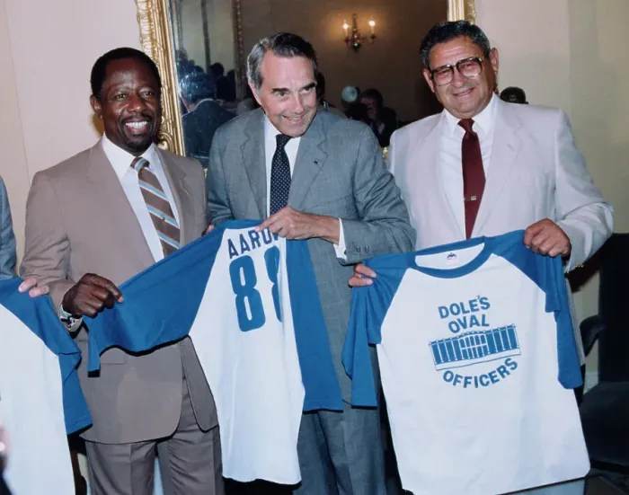 Framed Print : Hank Aaron, Bob Dole And Early Wynn Framed Print : Hank Aaron, Bob Dole And Early Wynn