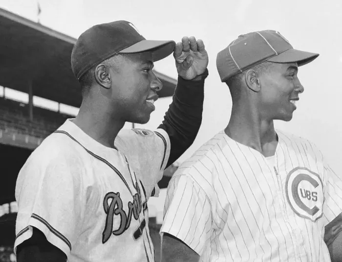 Framed Print : Hank Aaron and Ernie Banks Framed Print : Hank Aaron and Ernie Banks