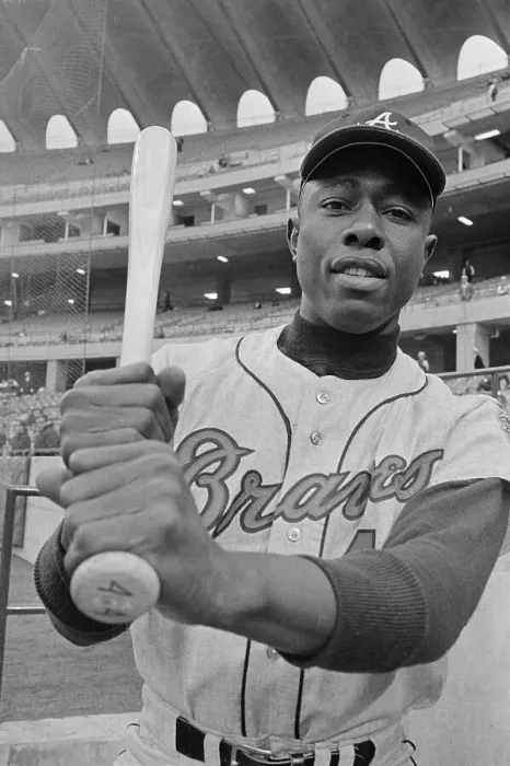 Framed Print : Hank Aaron Gripping Baseball Bat in Stadium Framed Print : Hank Aaron Gripping Baseball Bat in Stadium